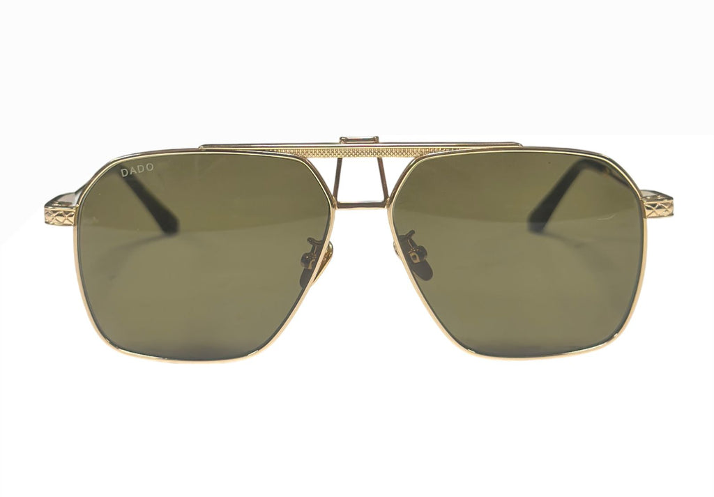COMMANDER by DADO EYEWEAR GOLD PLATED METAL with OLIVE LENSE