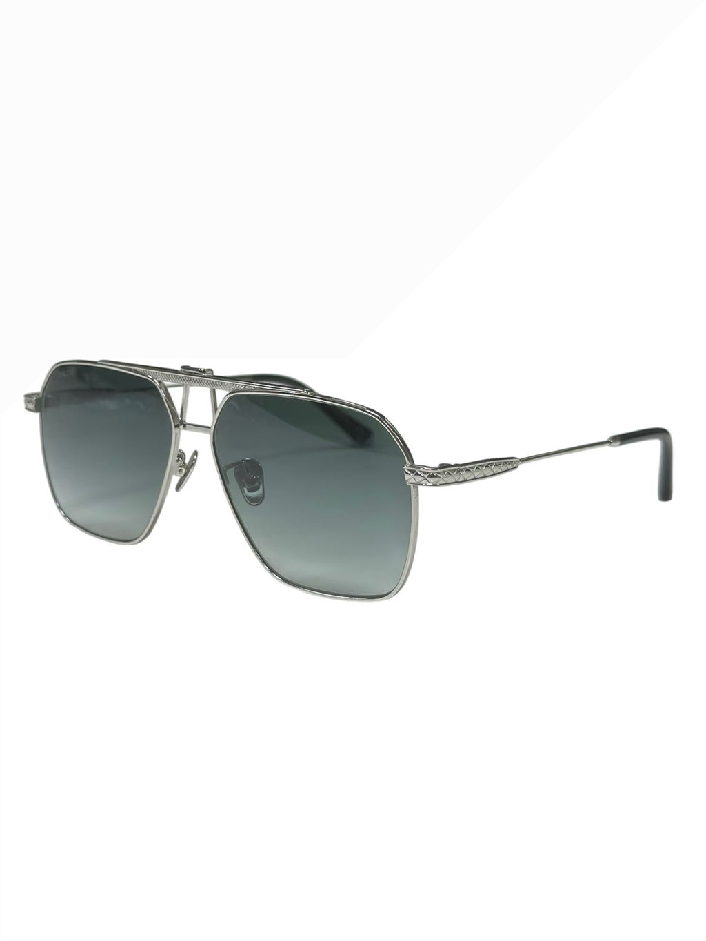COMMANDER by DADO EYEWEAR SILVER FRAME GREEN LENSE