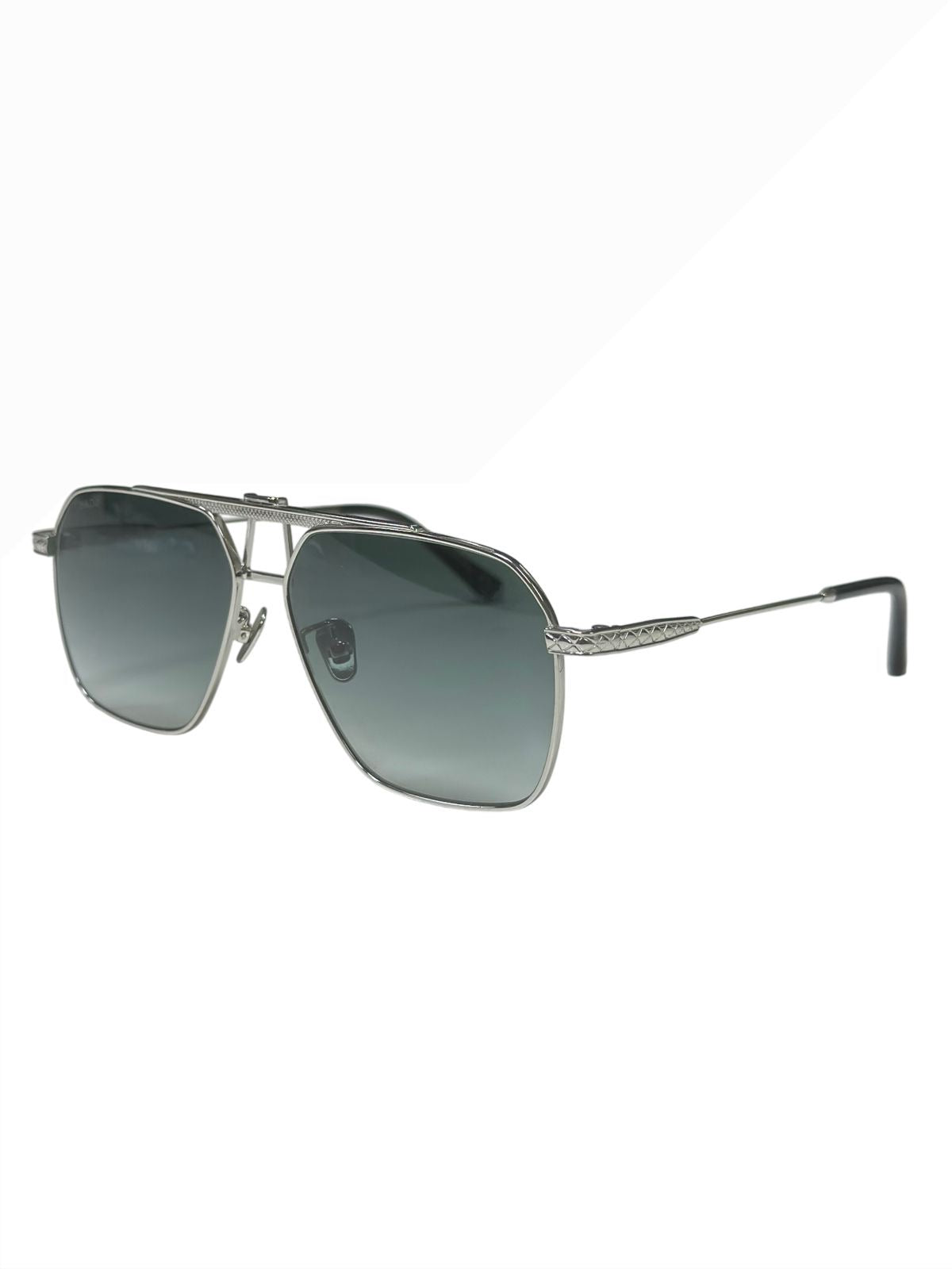COMMANDER by DADO EYEWEAR SILVER FRAME GREEN LENSE