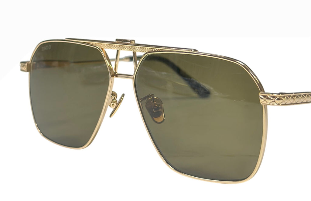 COMMANDER by DADO EYEWEAR GOLD PLATED METAL with OLIVE LENSE