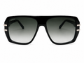 WANDERLUST by DADO EYEWEAR BLACK ACETATE SILVER METAL GREEN LENS
