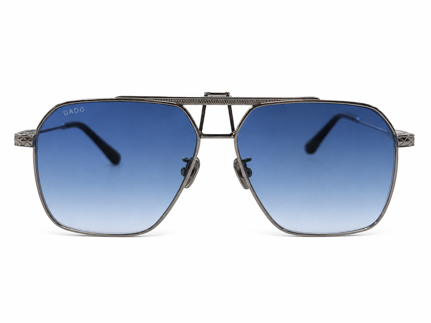 COMMANDER by DADO EYEWEAR SILVER FRAME BLUE LENSE