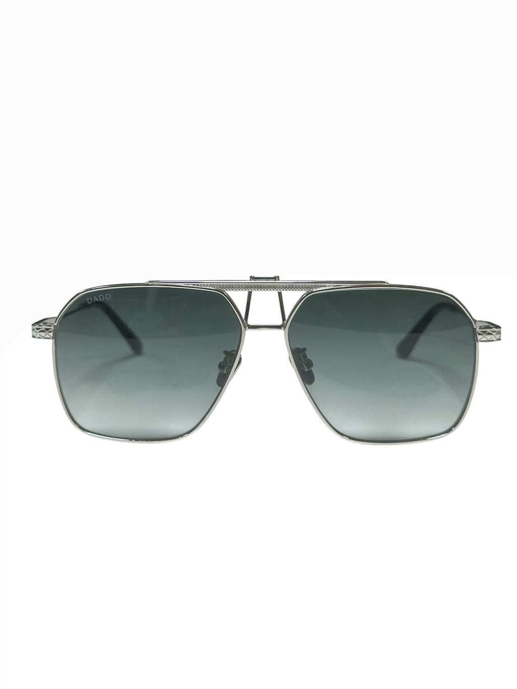 COMMANDER by DADO EYEWEAR SILVER FRAME GREEN LENSE