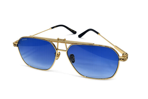 COMMANDER by DADO EYEWEAR GOLD PLATED METAL with BLUE LENSE