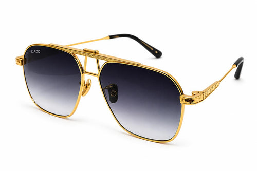 COMMANDER by DADO EYEWEAR GOLD PLATED METAL with GREY LENSE