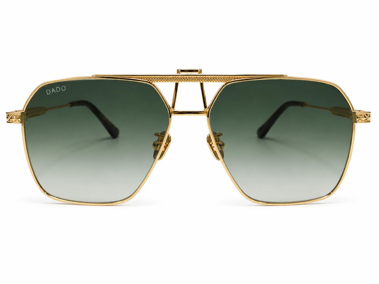 COMMANDER by DADO EYEWEAR GOLD PLATED METAL GREEN LENS
