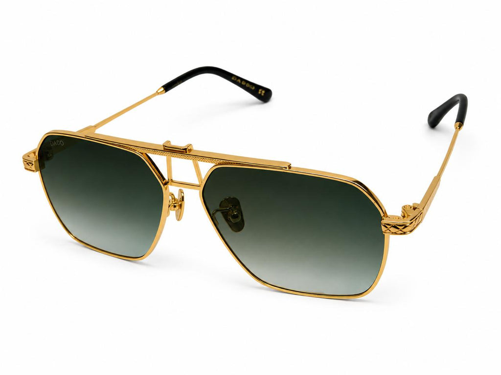 COMMANDER by DADO EYEWEAR GOLD PLATED METAL GREEN LENS