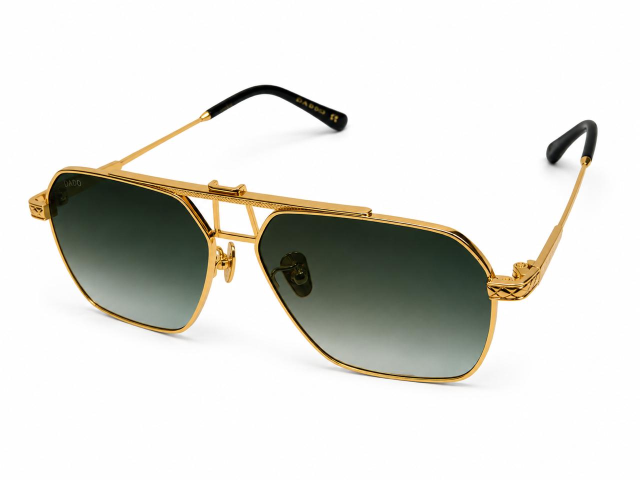 COMMANDER by DADO EYEWEAR GOLD PLATED METAL GREEN LENS