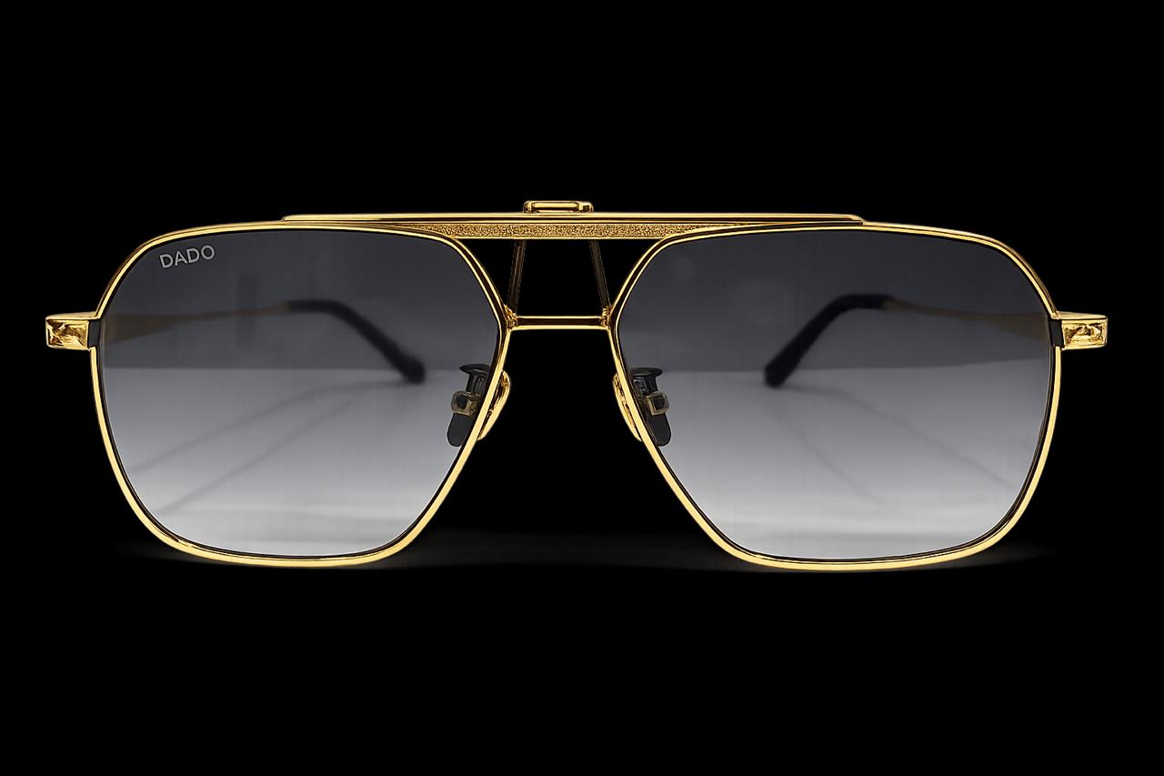 COMMANDER by DADO EYEWEAR GOLD PLATED METAL with GREY LENSE