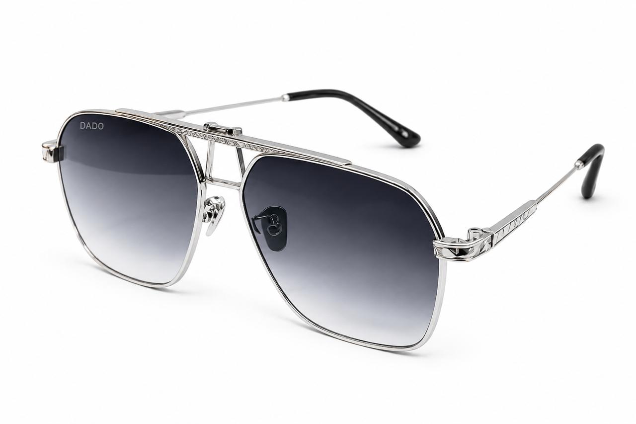 COMMANDER by DADO EYEWEAR SILVER FRAME GREY LENSE