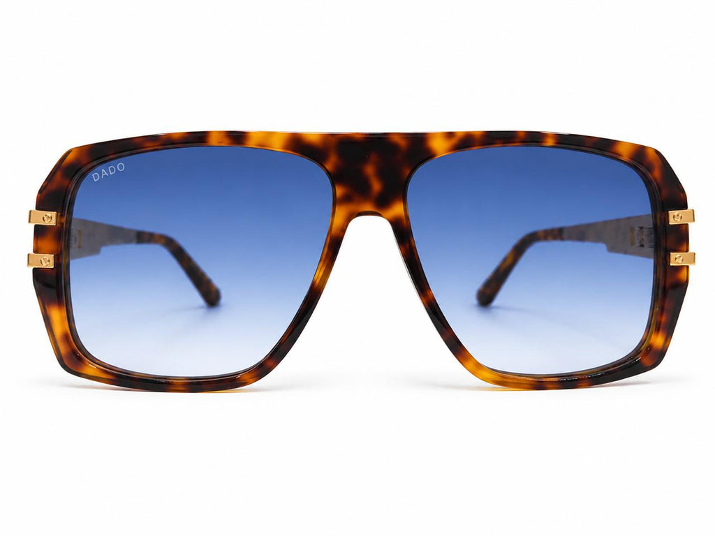 WANDERLUST by DADO EYEWEAR GOLD TORT ACETATE BLUE LENCE