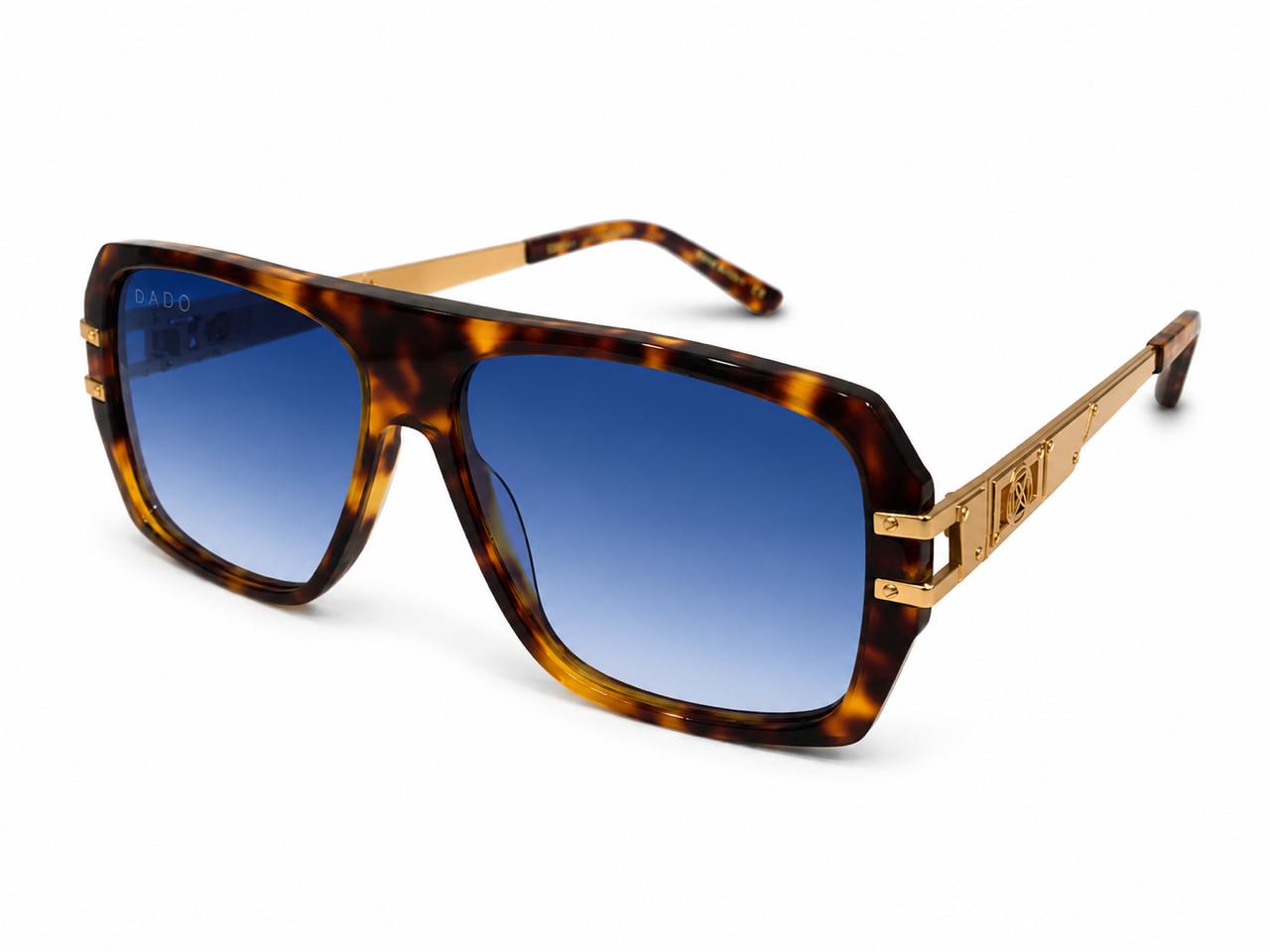 WANDERLUST by DADO EYEWEAR GOLD TORT ACETATE BLUE LENCE