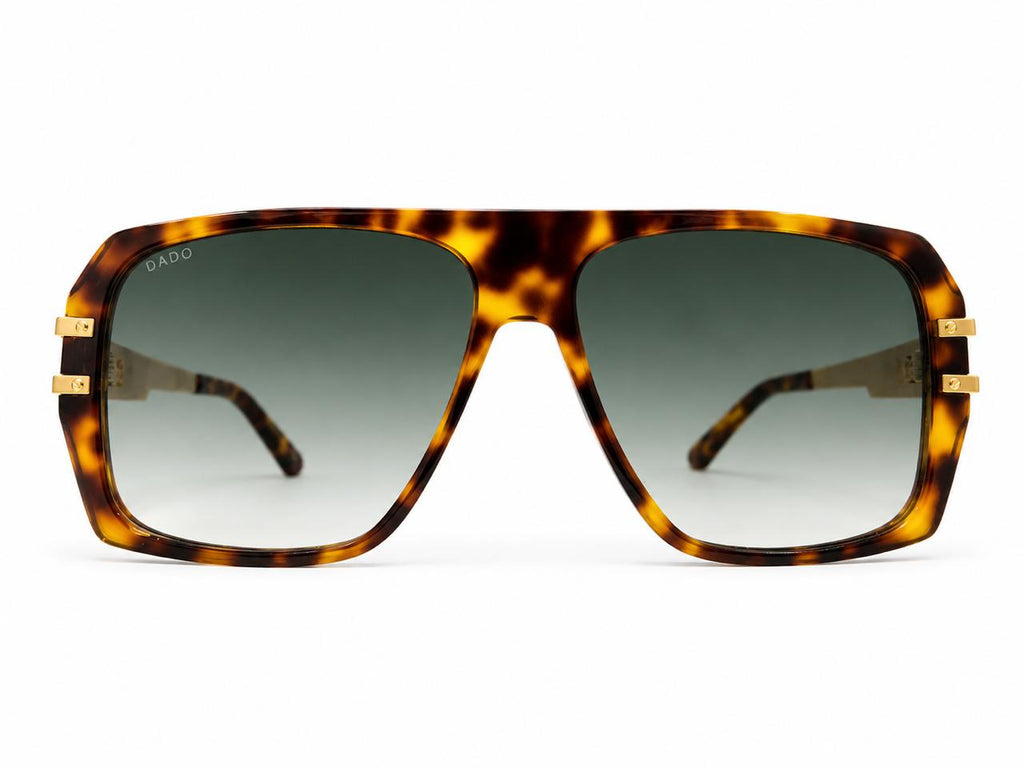 WANDERLUST by DADO EYEWEAR TORT ACETATE GOLD METAL GREEN LENS
