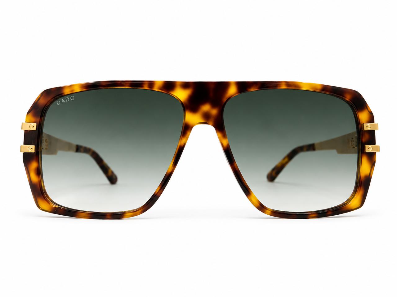 WANDERLUST by DADO EYEWEAR TORT ACETATE GOLD METAL GREEN LENS