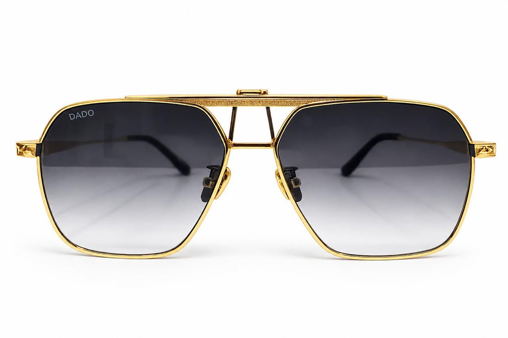 COMMANDER by DADO EYEWEAR GOLD PLATED METAL with GREY LENSE